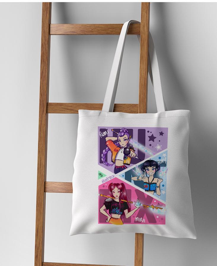 Borsa Shopper Huntrix – Kpop Demon Hunters (Rumi, Zoey & Mira)
