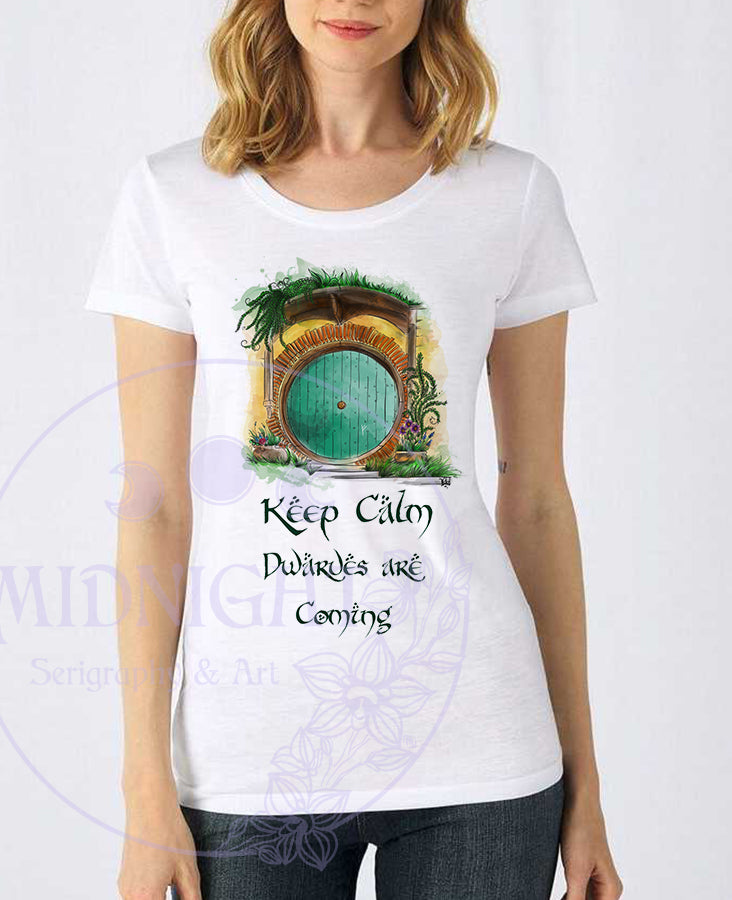Keep Calm Dwarves Are Coming T-Shirt Donna | Midnight Art