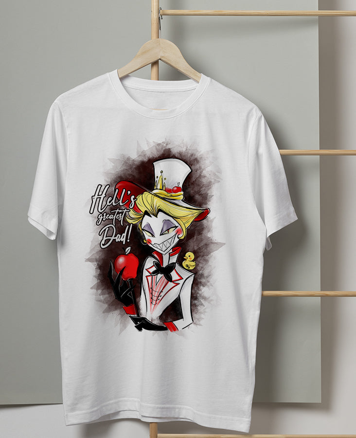 Lucifer Morningstar Hazbin Hotel T-Shirt Unisex – Illustrazione Originale | Midnight Art