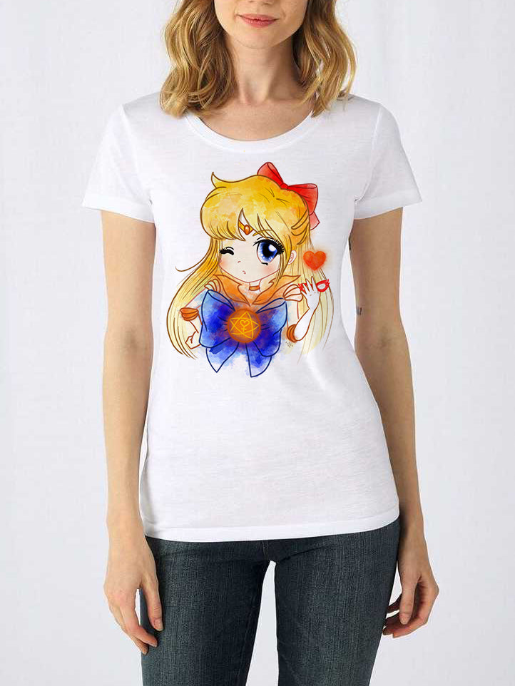 T-shirt Donna Sailor Moon – Illustrazione Originale | Midnight Art