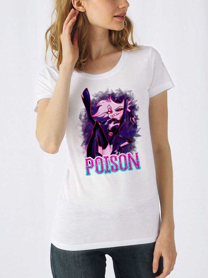 Angel Dust Hazbin Hotel T-shirt Donna – Illustrazione Originale | Midnight Art