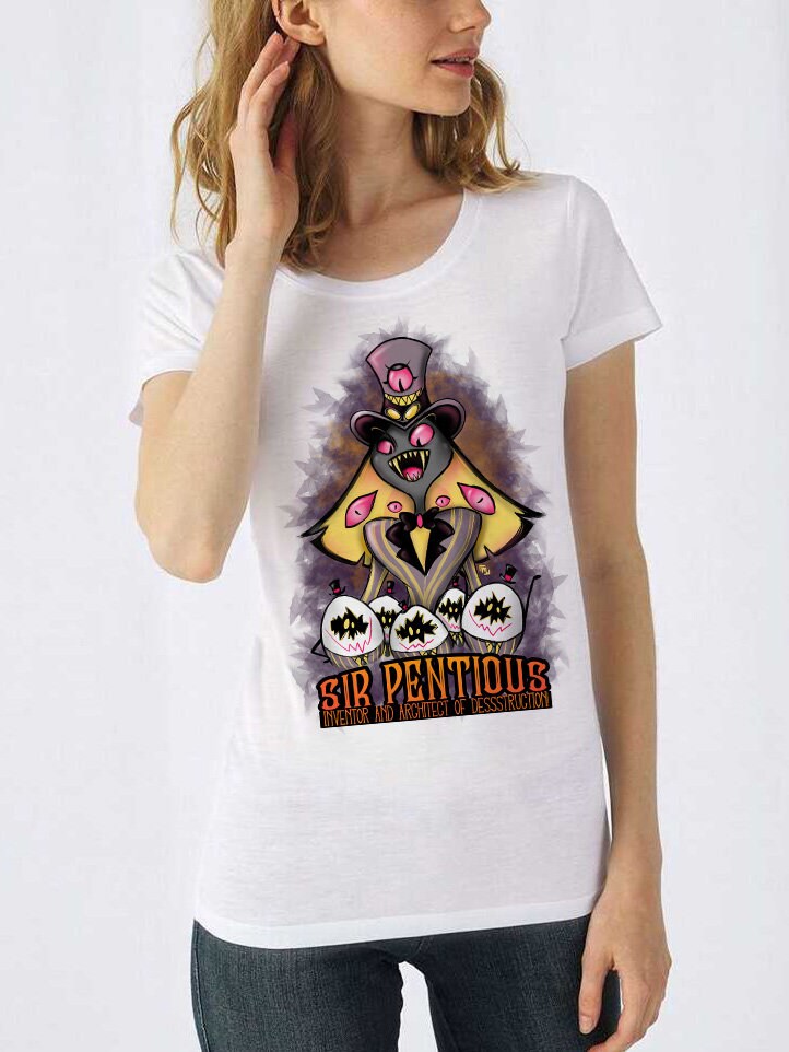 Sir Pentious Hazbin Hotel T-shirt Donna – Illustrazione Originale | Midnight Art