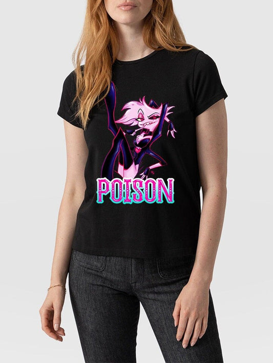 Angel Dust Hazbin Hotel T-shirt Donna – Illustrazione Originale | Midnight Art