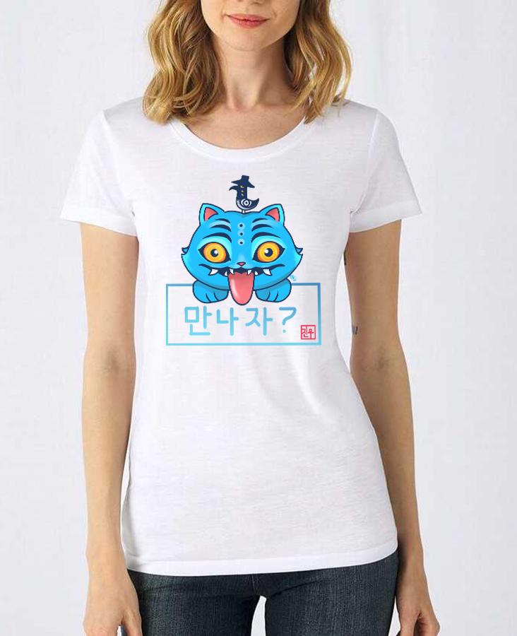 T-shirt o Canotta Derpy Donna – Kpop Demon Hunters Tigre Blu | Midnight Art