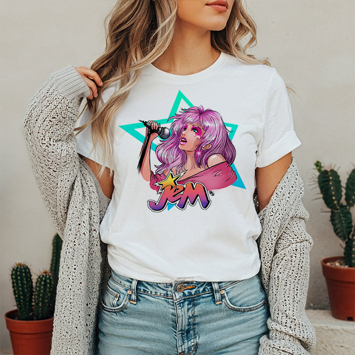 Jem e le Holograms T-Shirt Donna – Illustrazione Originale | Midnight Art