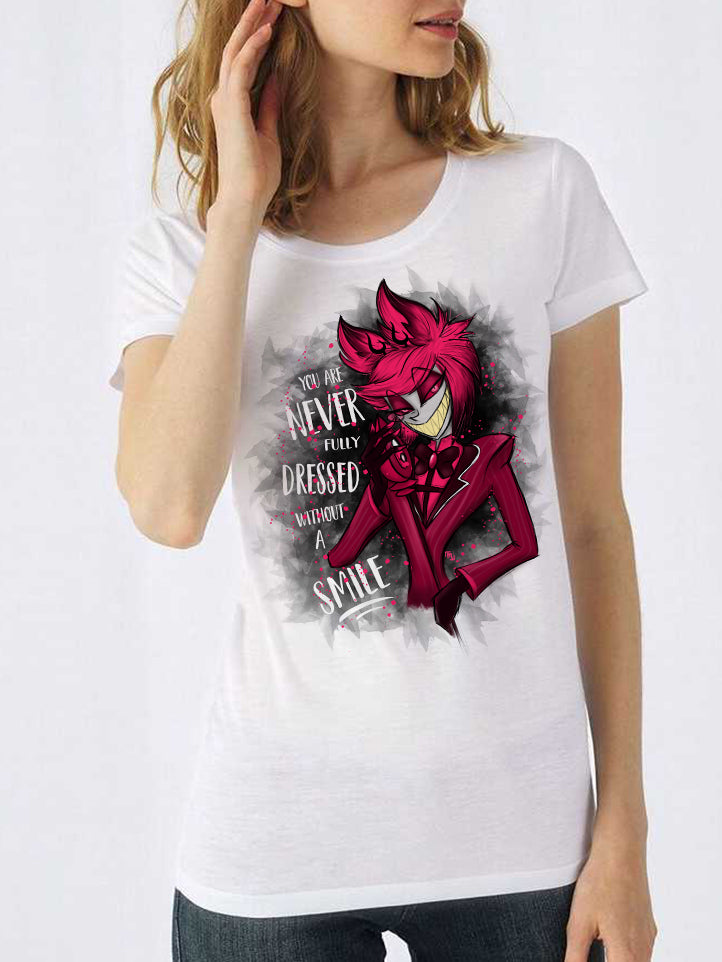 Alastor Hazbin Hotel T-shirt Donna – Illustrazione Originale | Midnight Art