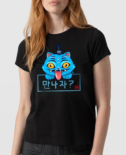 T-shirt o Canotta Derpy Donna – Kpop Demon Hunters Tigre Blu | Midnight Art