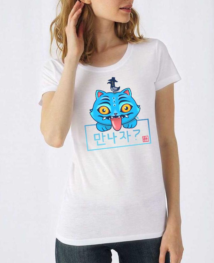 T-shirt o Canotta Derpy Donna – Kpop Demon Hunters Tigre Blu | Midnight Art