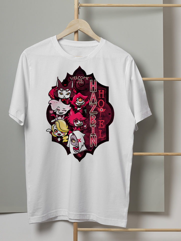 Hazbin Hotel T-shirt Unisex – Illustrazione Originale con i Personaggi | Midnight Art