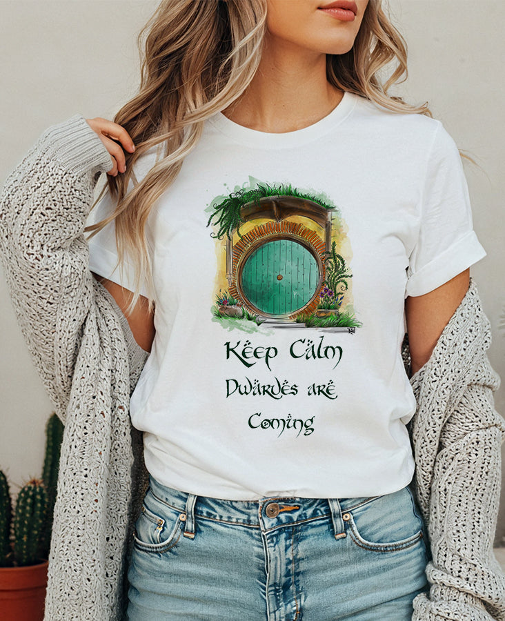 Keep Calm Dwarves Are Coming T-Shirt Donna | Midnight Art