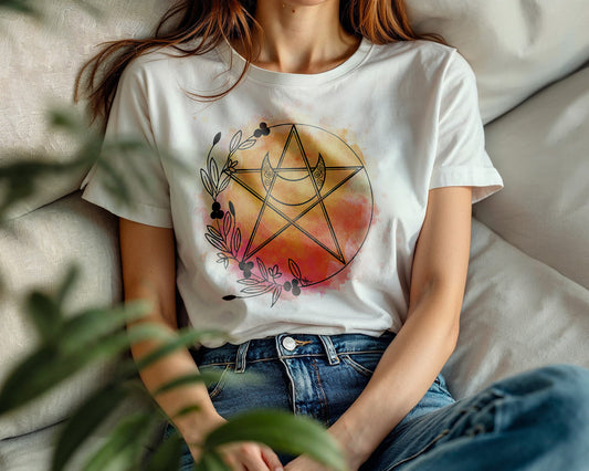 Fire Pentacle T-Shirt | Midnight Art