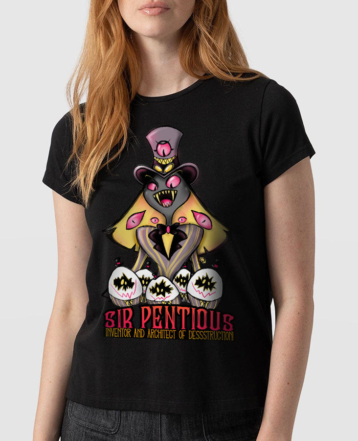 Sir Pentious Hazbin Hotel T-shirt Donna – Illustrazione Originale | Midnight Art