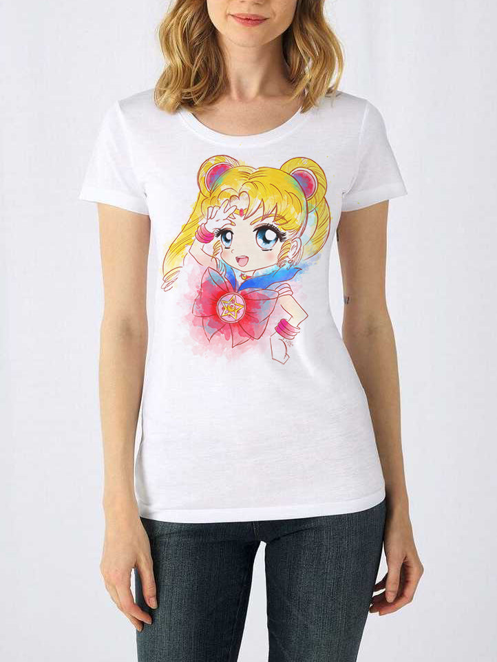T-shirt Donna Sailor Moon – Illustrazione Originale | Midnight Art